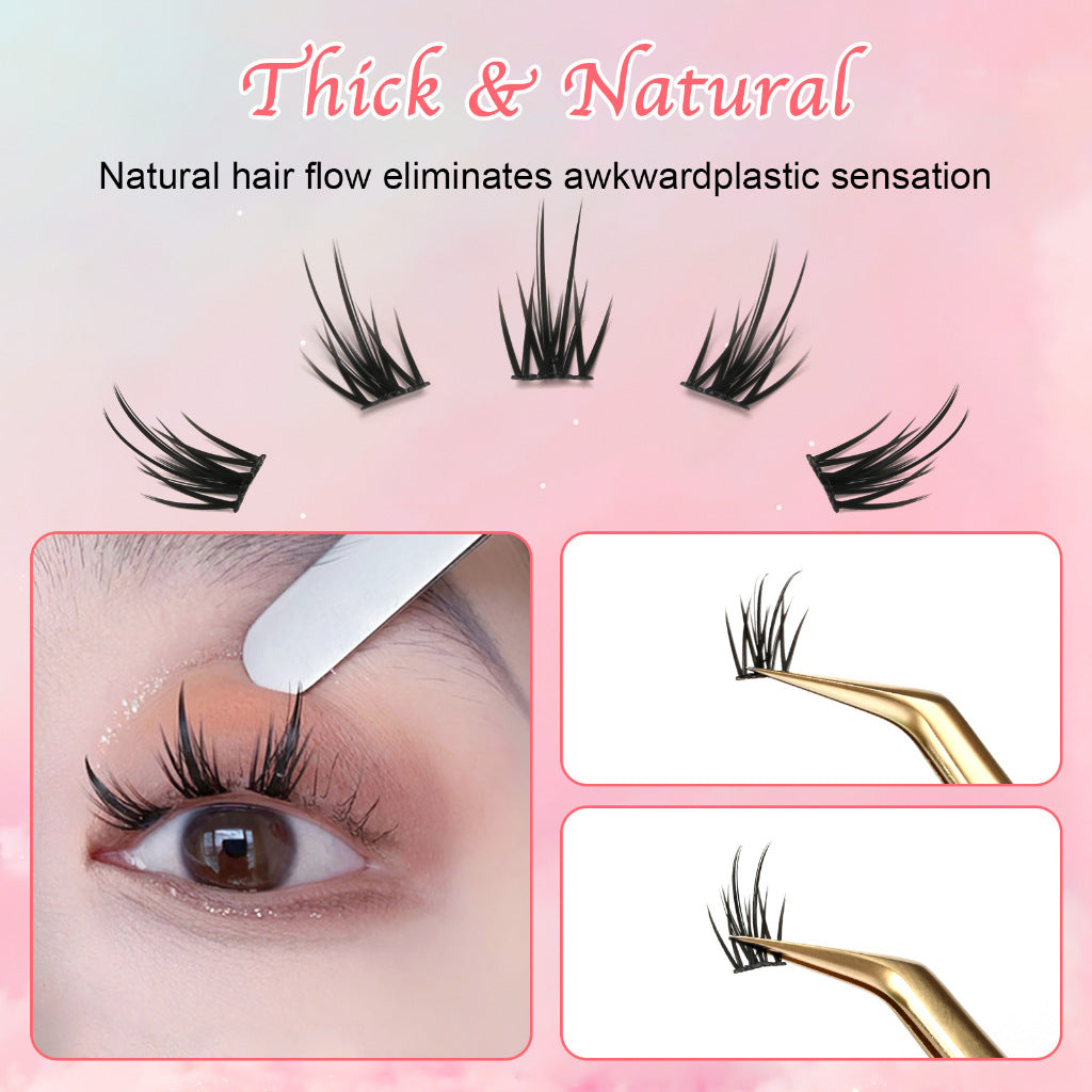 6 Set Different Sizes Natural Segment Cluster Eyelashes Ultra Thin Invisible Band Perfect For Beginners Diy Lash Extensi