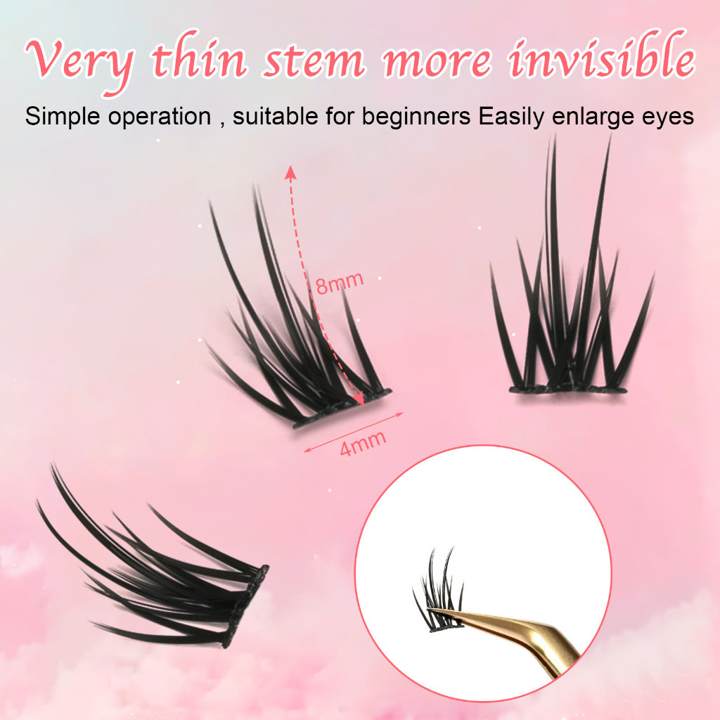 6 Set Different Sizes Natural Segment Cluster Eyelashes Ultra Thin Invisible Band Perfect For Beginners Diy Lash Extensi