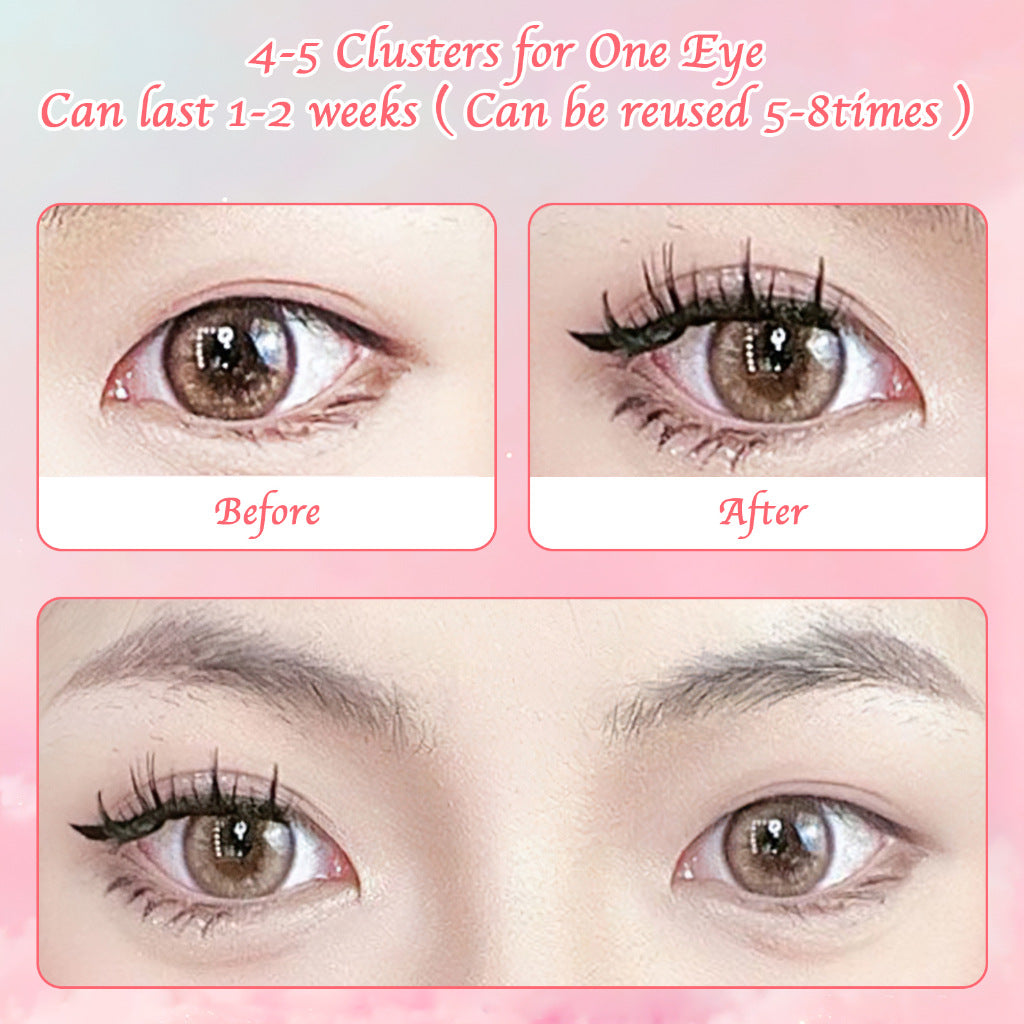 6 Set Different Sizes Natural Segment Cluster Eyelashes Ultra Thin Invisible Band Perfect For Beginners Diy Lash Extensi