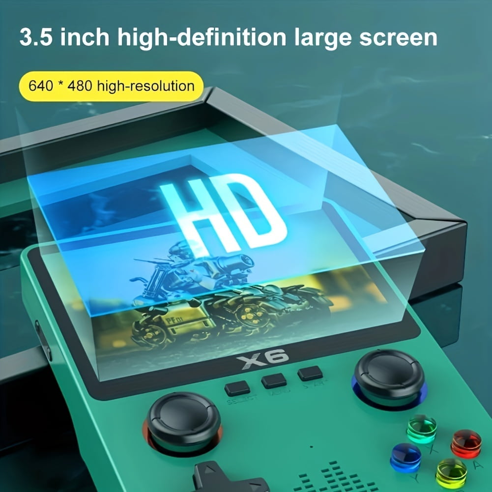 X6 Handheld Gaming Console 3.5 Inch Hd Screen Dual Joysticks Multi Emulator Support 32Gb Storage