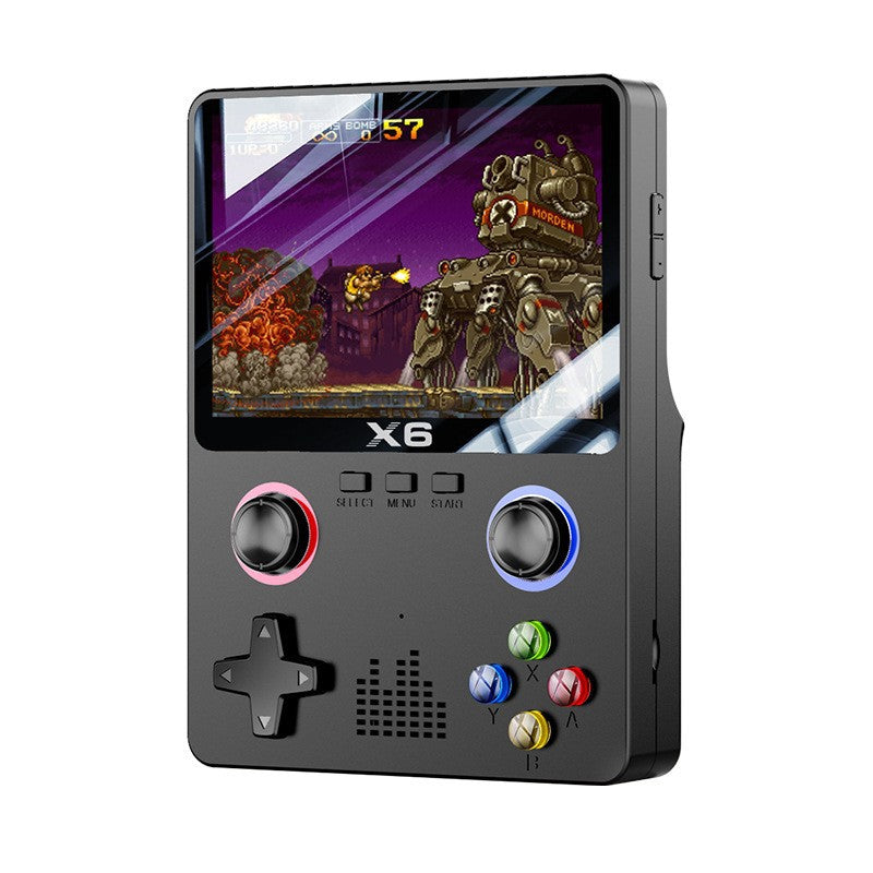 X6 Black Handheld Gaming Console 3.5 Inch Hd Screen Dual Joysticks Multi Emulator Support 32Gb Storage