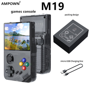 64G Black Mpown M19 Handheld Gaming Console Retro Arcade & Psp Emulator 3.5 Inch Hd Screen Tv Connectivity Portable 3D D