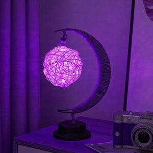 Led Multi Shape Decorative Lights Purple Star Moon Apple Usb Night With Handmade Hemp Rope Warm Iron Craft Perfect Birth