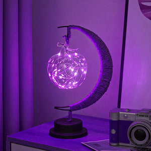 Led Multi Shape Decorative Lights Purple Star Moon Apple Usb Night With Handmade Hemp Rope Warm Iron Craft Perfect Birth