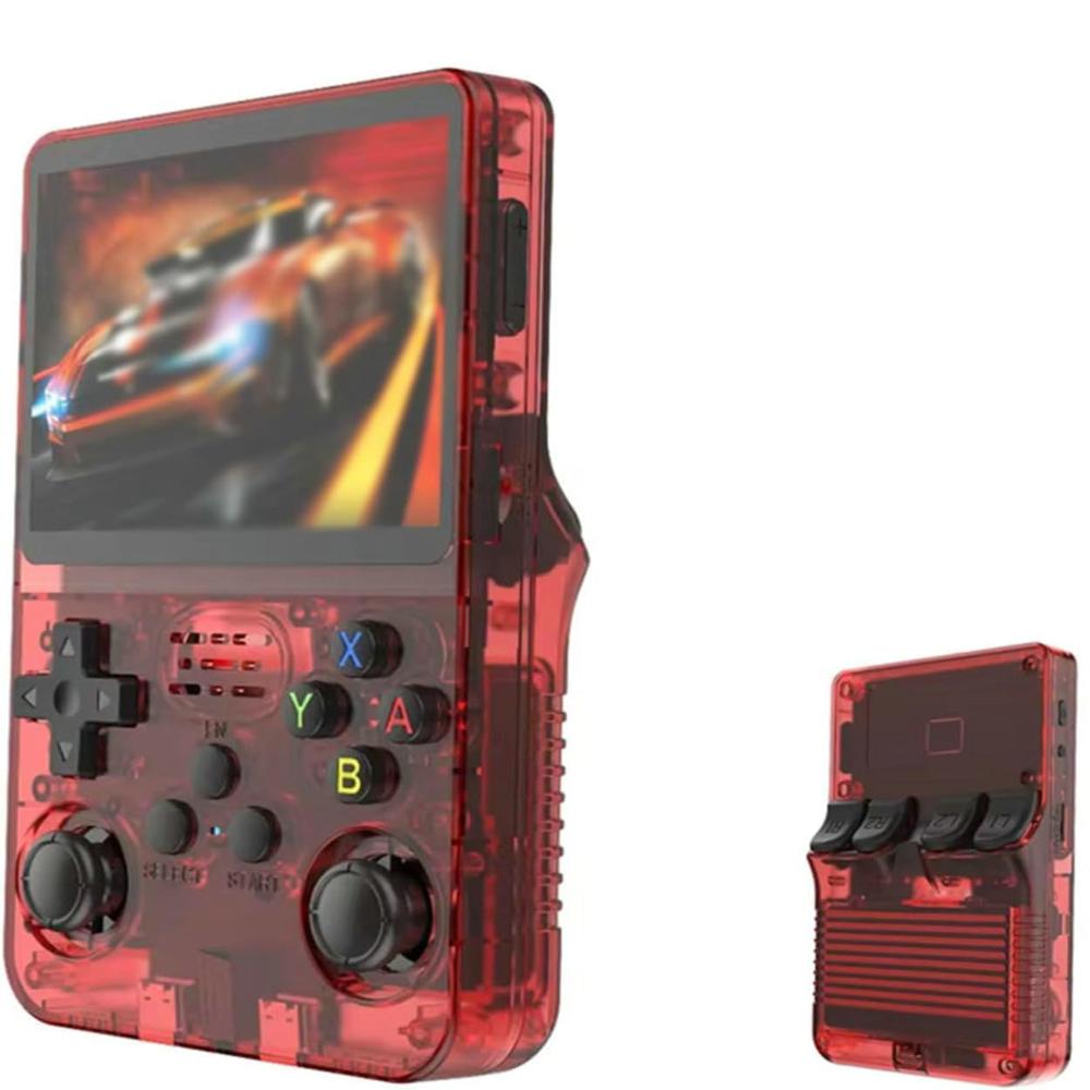 Red Retro Portable Gaming Console With 128Gb Memory Card 3D Games Hd Display And Dual Joysticks