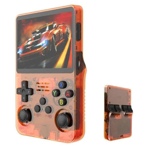 Orange Red Retro Portable Gaming Console With 64Gb 1 Memory Card 3D Games Hd Display And Dual Joysticks