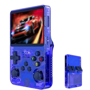 Blue Retro Portable Gaming Console With 64Gb 2 Memory Card 3D Games Hd Display And Dual Joysticks