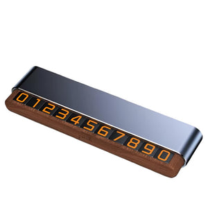 Gray Dual Number Alloy And Wood Temporary Parking Card Sliding Privacy Design Includes 8 Sets