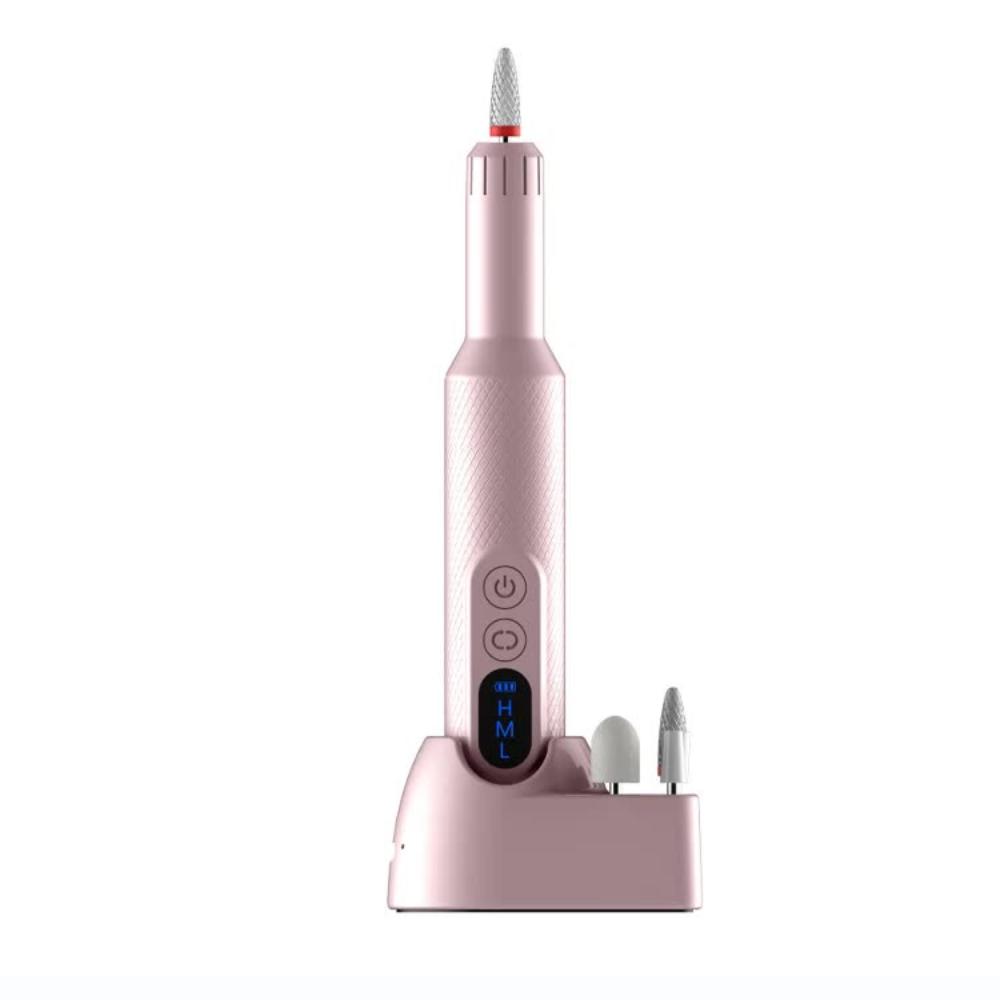 Pink Electric Nail Drill Machine M3 Speed Adjustable Usb C Rechargeable Manicure & Pedicure Tool With 6 Ceramic Bits