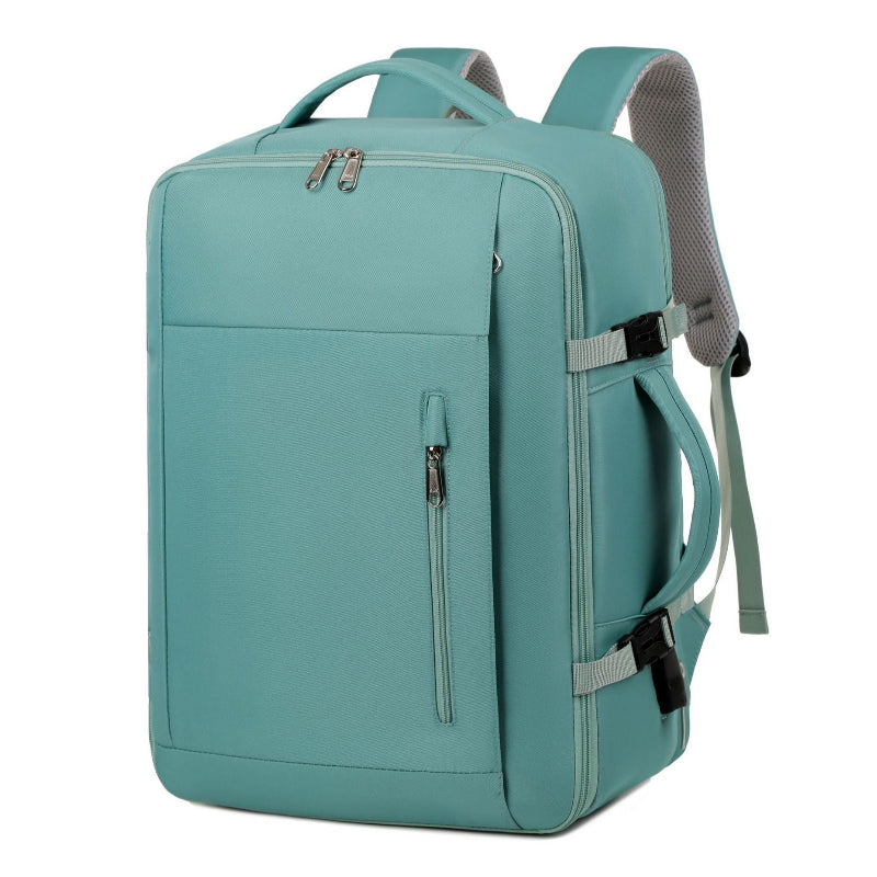 Green Expandable Backpack With Usb Port Multi Functional Outdoor Commuter & Laptop Bag