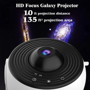 High Definition Focusable Starry Galaxy Projector Lamp Creative Bedroom Mood Light With 13 Film Slides (Black & White)