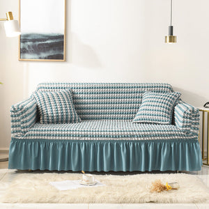 Elastic Sofa Cover Dual Colour Blue (305 X 360Cm)