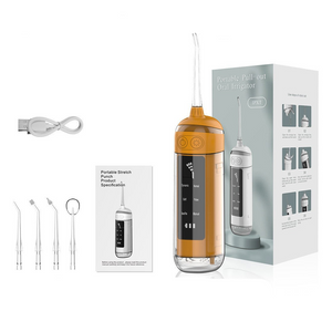 L13 Orange Portable Electric Water Flosser Handheld Teeth Cleaner Usb Rechargeable Deep Oral Irrigator