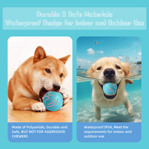 2Pcs Blue Rechargeable Automatic Jumping Pet Toy Ball Interactive Smart Play For Dogs & Cats