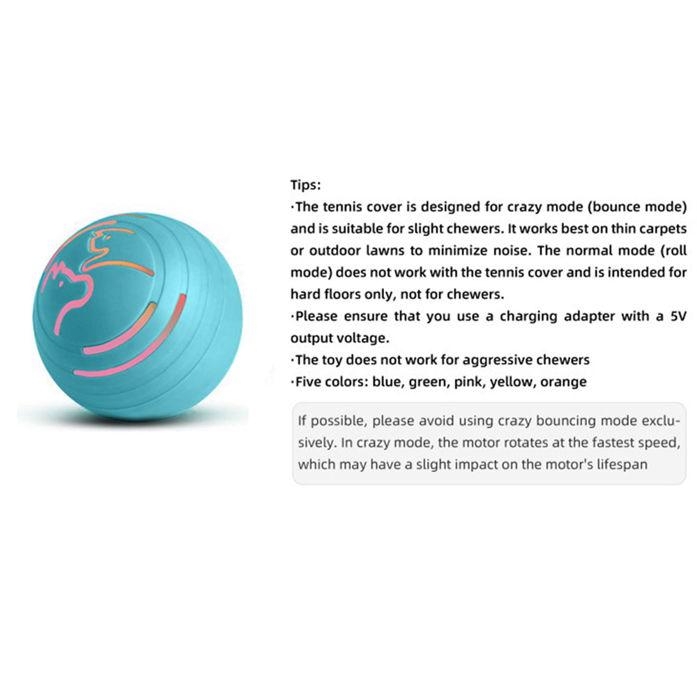 2Pcs Blue Rechargeable Automatic Jumping Pet Toy Ball Interactive Smart Play For Dogs & Cats