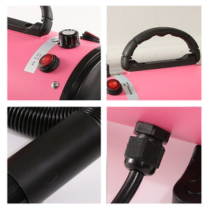 Pet Hair Dryer With Multiple Nozzles Powerful And Quiet For Dogs Cats Pink