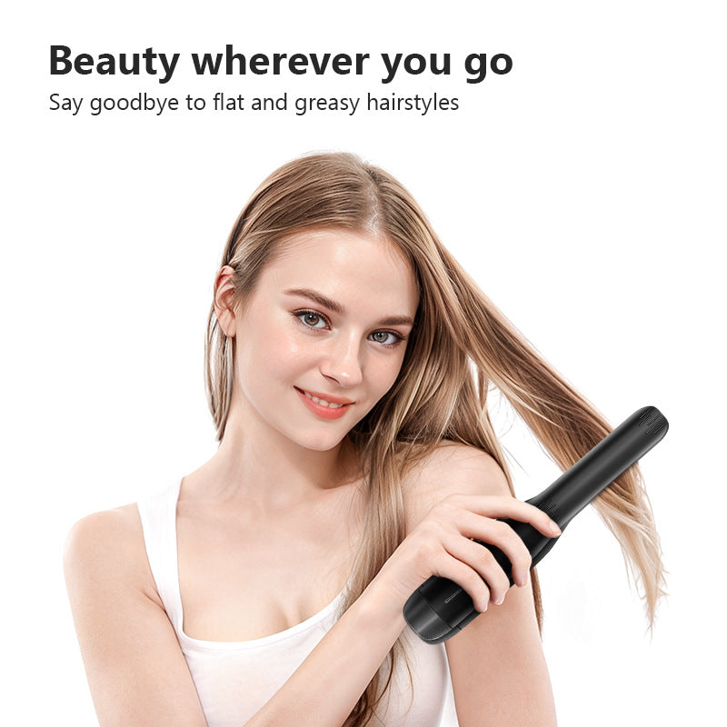 White Wireless Usb Rechargeable 2 In 1 Curling Iron & Flat Portable Hair Straightener Curler