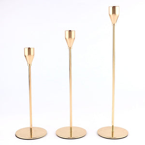 Minimalist Gold Metal Candle Holder Set 3 Piece Romantic Cup For Living Room Decor Elegant Dinner Table Accent