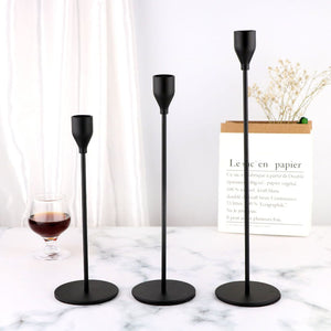 Minimalist Black Metal Candle Holder Set 3 Piece Romantic Cup For Living Room Decor Elegant Dinner Table Accent