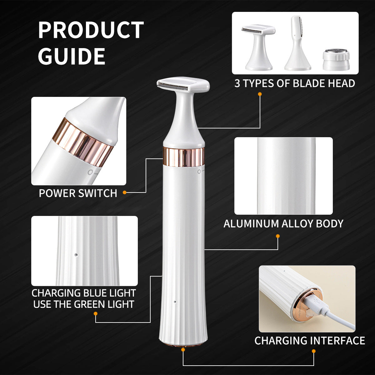 3 In 1 Electric Hair Removal Trimmer Rechargeable Grooming Kit