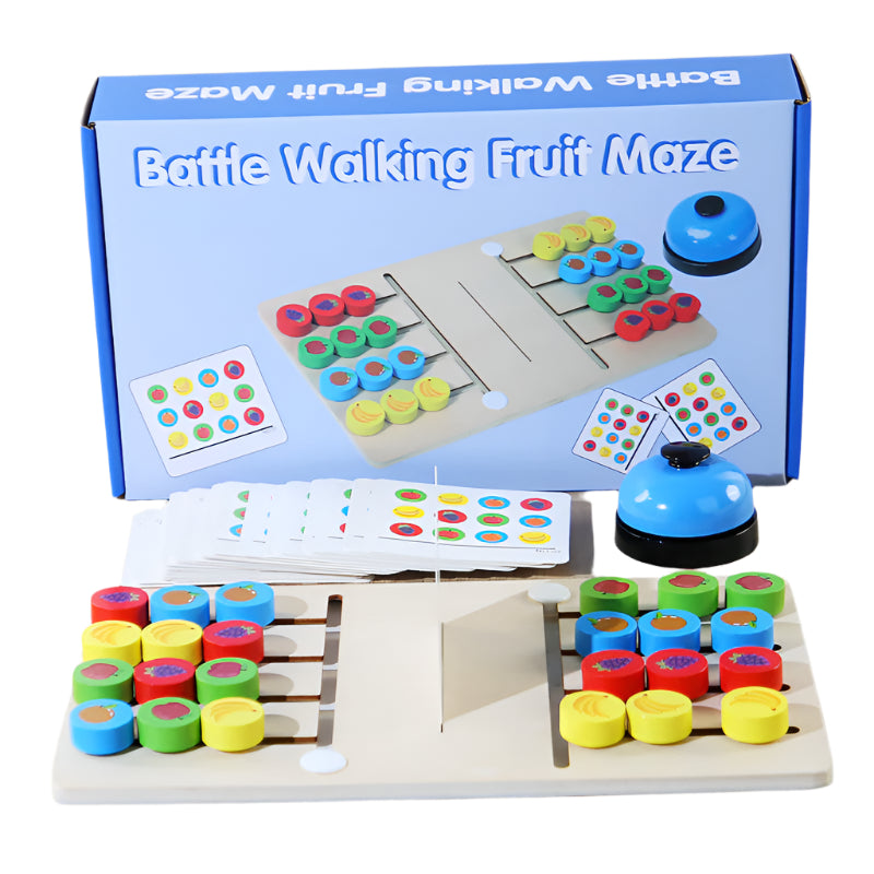 Children's Wooden Cpcce Interactive Fruit Recognition Two Player Strategy Game Fun Educational Toy For Preschoolers