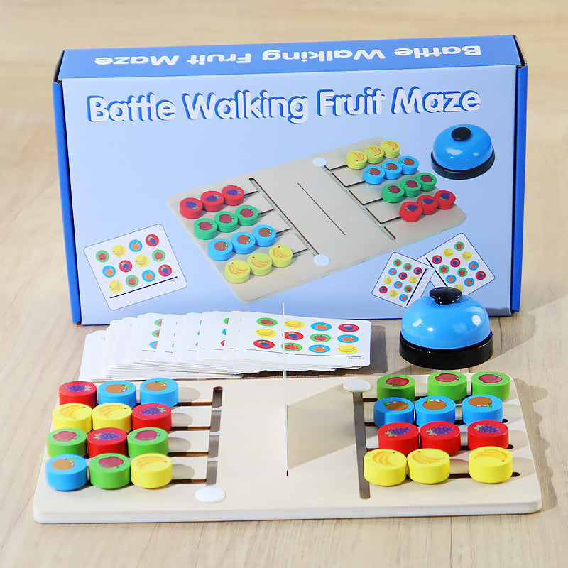 Children's Wooden Cpcce Interactive Fruit Recognition Two Player Strategy Game Fun Educational Toy For Preschoolers