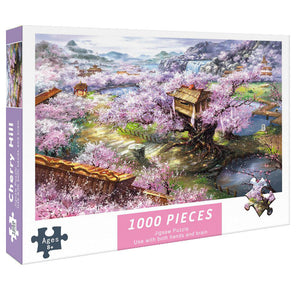 (2 Pcs) 1000 Piece Cherry Blossoms Jigsaw Puzzle High Difficulty Stress Relief Toy