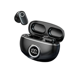 Black M84 Short Handle Plated In Ear Bluetooth Earphones Noise Cancelling Wireless Retro Minimalist Design