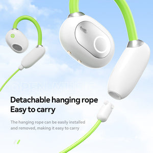 Green M80 Transparent Ows Over Ear Bluetooth Earphones Wireless Clear Sound Stylish Design