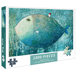 (2 Pcs) 1000 Piece Big Fish Jigsaw Puzzle High Difficulty Stress Relief Toy