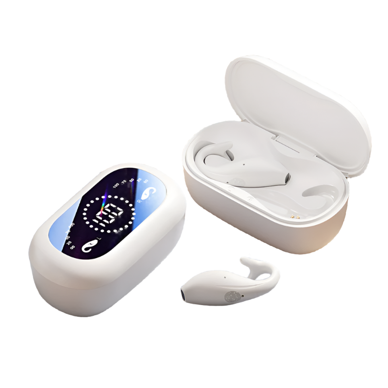 White Dolphin M66 Clip On Bluetooth Earphones Wireless 8+ Hours Battery 15M Transmission Range Durable Pc+Abs Material