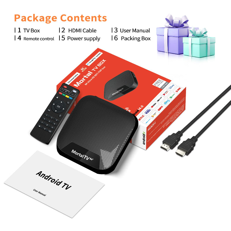 Mortal Tv T4 S905l Android 14 Box Dual Wifi + Bluetooth Smart Media Streaming High Performance(1G+8G)