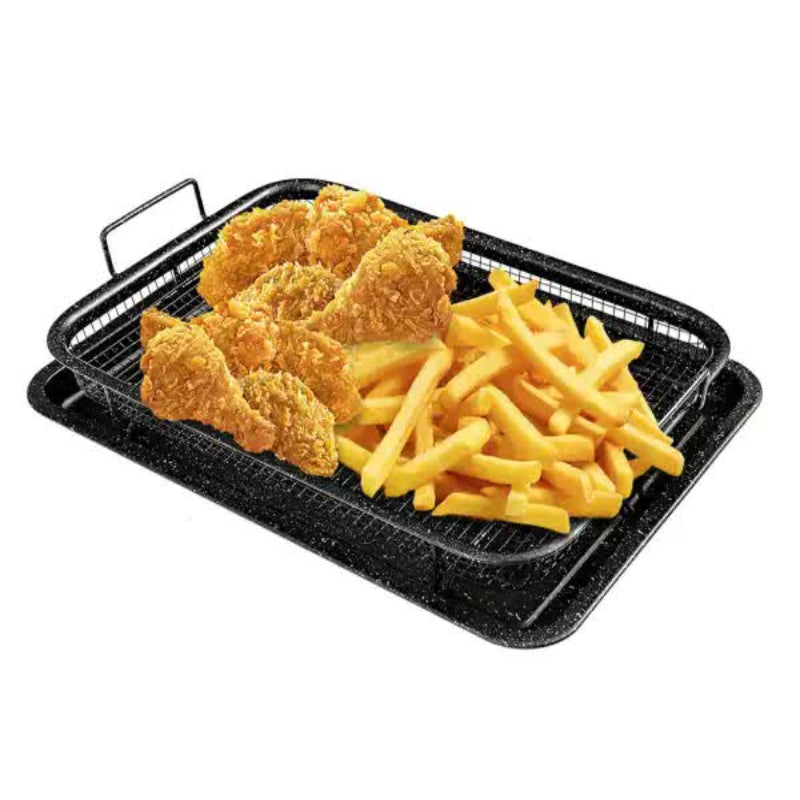 Bbq Square Non Stick Stainless Steel Grill Basket Silver Color Small Size (30*22*5.5 Cm) Ideal For Grilling Meat And Veg