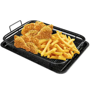 Bbq Square Non Stick Stainless Steel Grill Basket Gold Color Small Size (30*22*5.5 Cm) Ideal For Grilling Meat And Veget