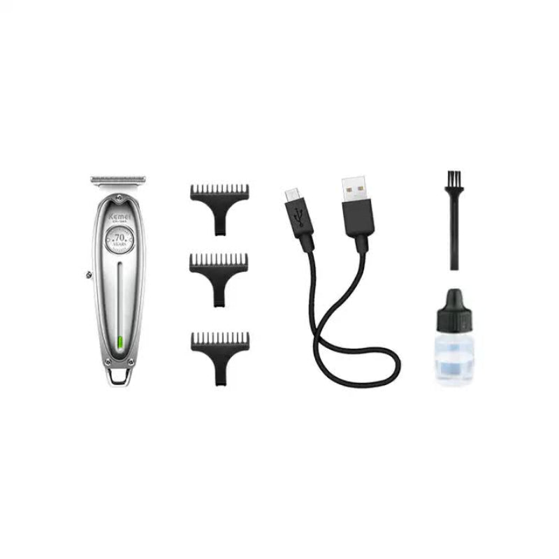 Silver Km 1949 Professional Hair Clipper Electric Trimmer For Styling & Carving With Precision Blades