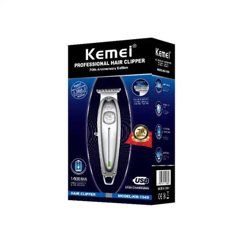 Silver Km 1949 Professional Hair Clipper Electric Trimmer For Styling & Carving With Precision Blades