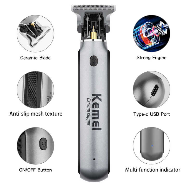 Km 1757 Professional Hair Clipper Electric Trimmer For Carving Styling & Precision Cuts