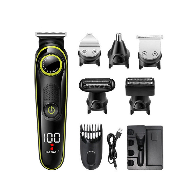 Km 696 5 In 1 Multifunctional Hair Clipper Electric Trimmer Shaver & Nose Set