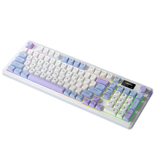 Blue+ Purple L98 High Performance Triple Mode Keyboard Wired Wireless & Bluetooth Rgb Gaming Office Quiet