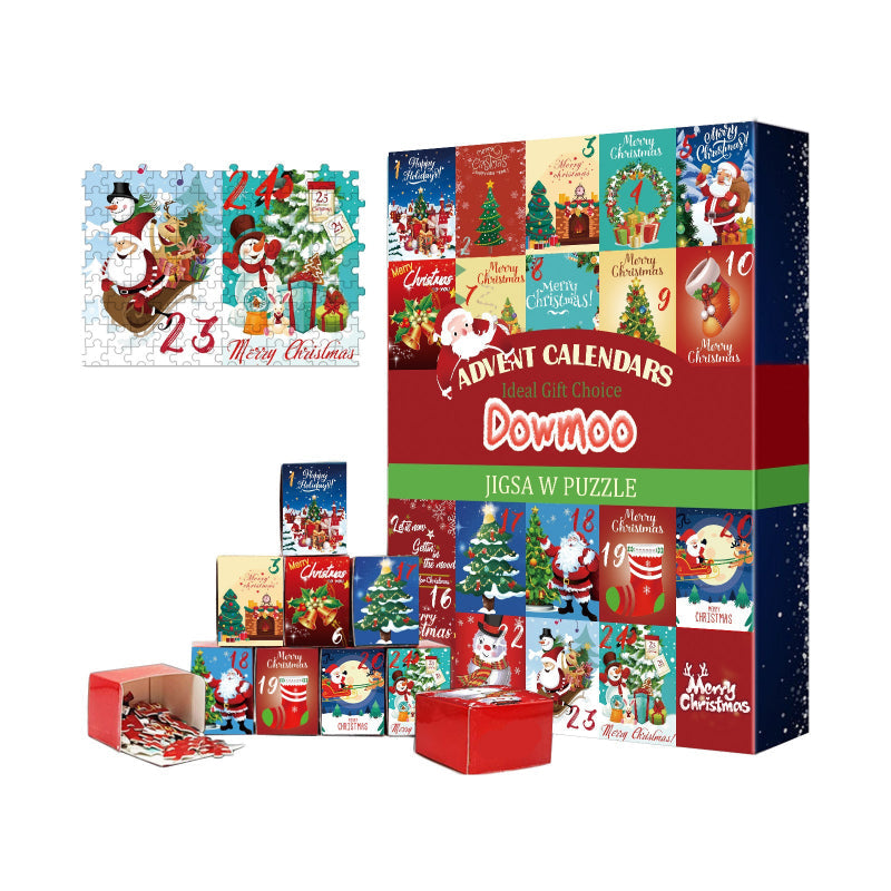 Dowmoo Christmas Advent Calendar Puzzle 24 Piece Surprise Countdown For Kids