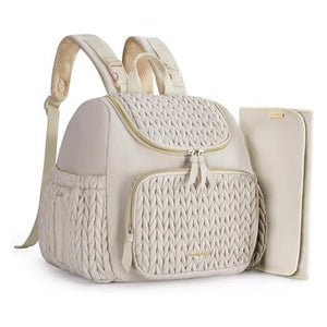 Beige Travel Backpack With Diaper Changing Mat Small Size Insulated Pocketperfect For Moms On The Go