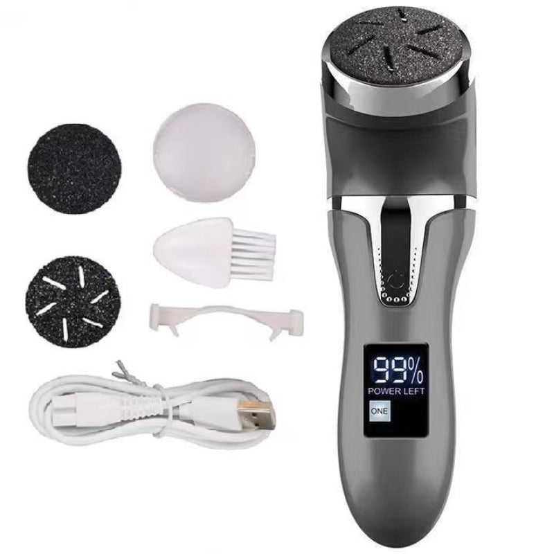 Black Electric Foot Callus Remover Rechargeable Waterproof Pedicure Tool With Automatic Dead Skin Removal