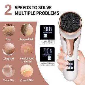 Black Electric Foot Callus Remover Rechargeable Waterproof Pedicure Tool With Automatic Dead Skin Removal