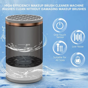 Black Usb Powered Automatic Makeup Brush Cleaner Fast Hygienic And Easy To Use Cleaning Machine