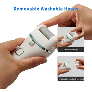 017 White Electric Foot Callus Remover Rechargeable Waterproof Pedicure Tool With Automatic Dead Skin Removal