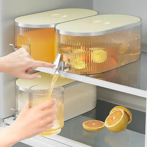 Elegant Whitee Refrigerator Cold Water Dispenser 5.3L Fruit Tea Jug With Tap For Home Beverages