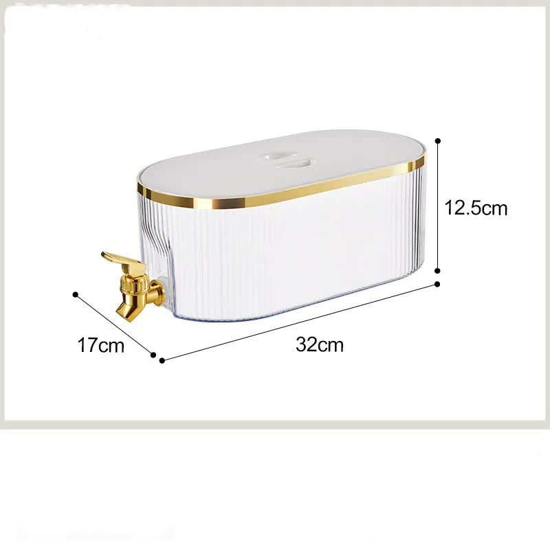 Elegant Whitee Refrigerator Cold Water Dispenser 5.3L Fruit Tea Jug With Tap For Home Beverages