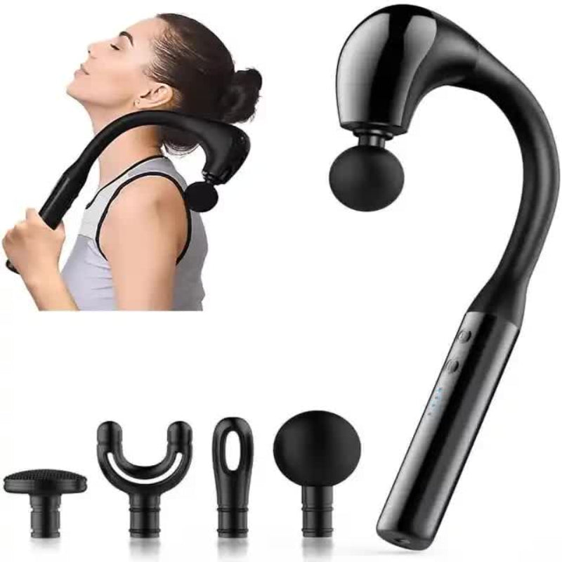 Electric Deep Tissue Massage Gun Handheld Back And Muscle Relaxation Massager With Adjustable Speed Attachments