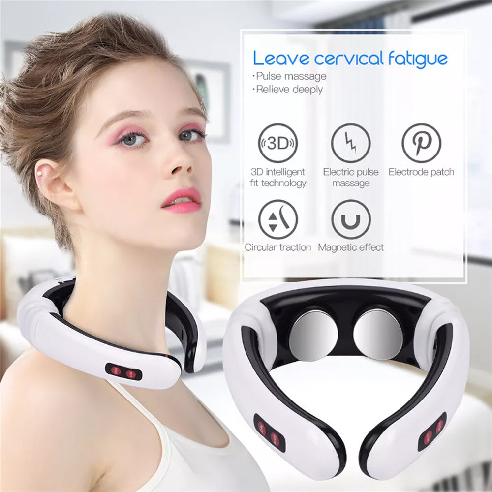 Neck Massager With Pulse Therapy Intelligent Cervical Device For Pain Relief And Relaxation