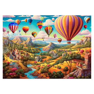 1000 Piece Hot Air Balloon Adventure Jigsaw Puzzle For Adults Difficult Paper With Beautiful Scenery Stress Relief And C